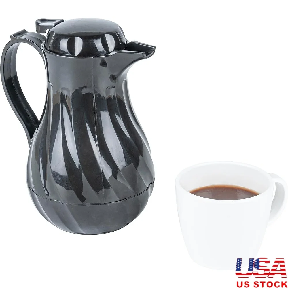 

Изолированный графин для кофе, 20-унций, кувшин без капель, верхняя кнопка, пластиковый сервер, встроенная ручка, вихревая конструкция, легко наливаемый