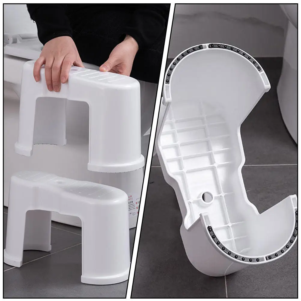 2Pcs Toilet Footstools Anti-Slip Plastic Bathroom Stepping Stools Stable Thickened Load-Bearing Household Footstool for Kids