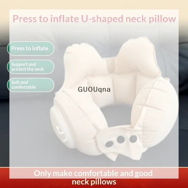 Business Trip Crown Inflatable U-shaped Pillow Travel Portable Neck Pillow Sleeping Artifact Not Crooked Headrest Driving