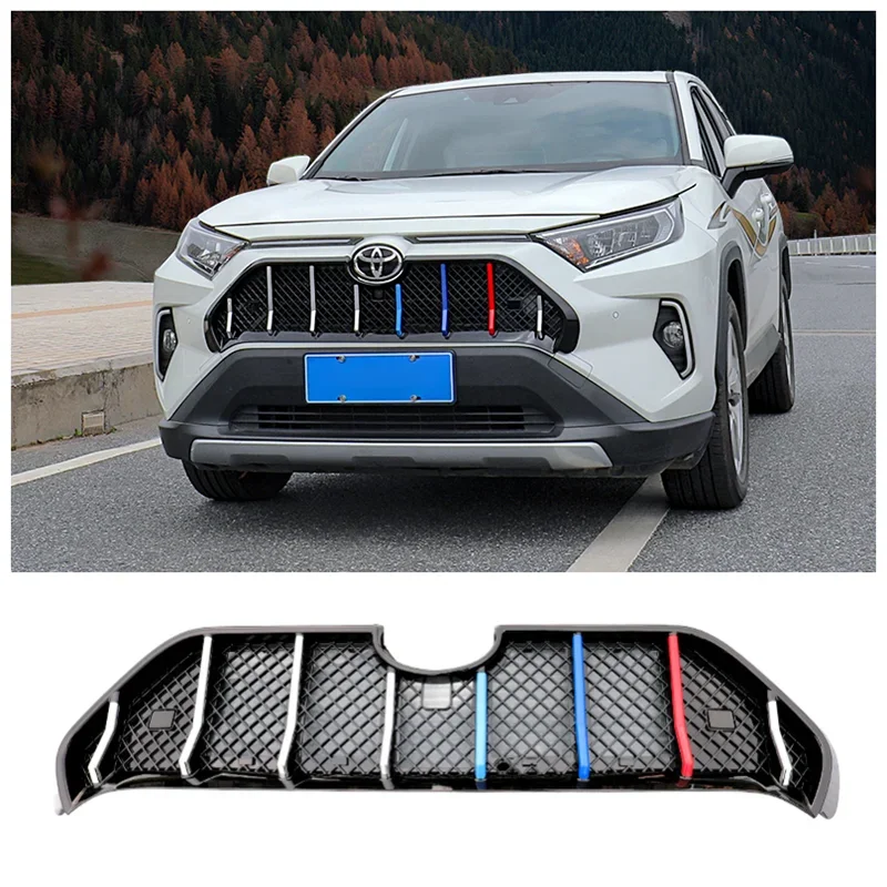 

High Quality ABS Mesh Grille Trim Racing Grills Fits For Toyota RAV4 2020 2021 2022+