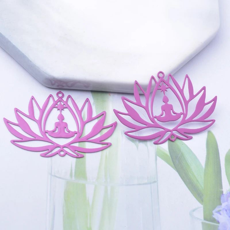 30 Stück/Lot AD3337 38*25mm Messing-Blumen-Lotus-Anhänger Verbinder Bunte Schmuck- und Ohrring-Materialien – Detail 7