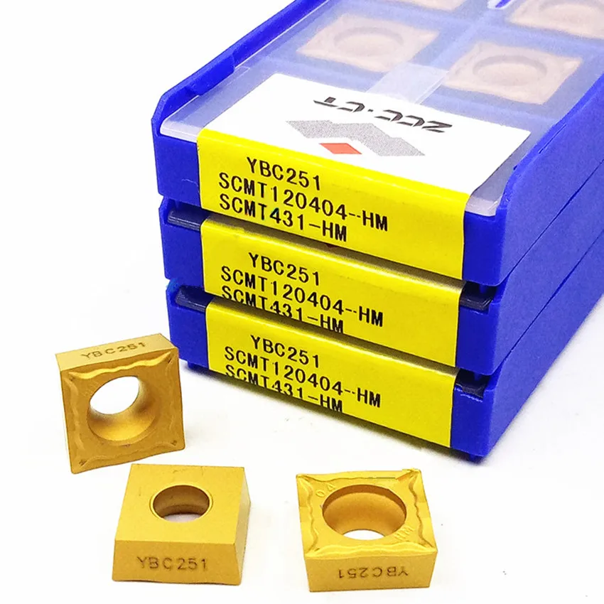 SCMT120404-HM YBC251/SCMT120408-HM YBC251/SCMT120404-HM YBC252/SCMT120408-HM YBC252 ZCC.CT CNC carbide turning inserts 10pcs/box