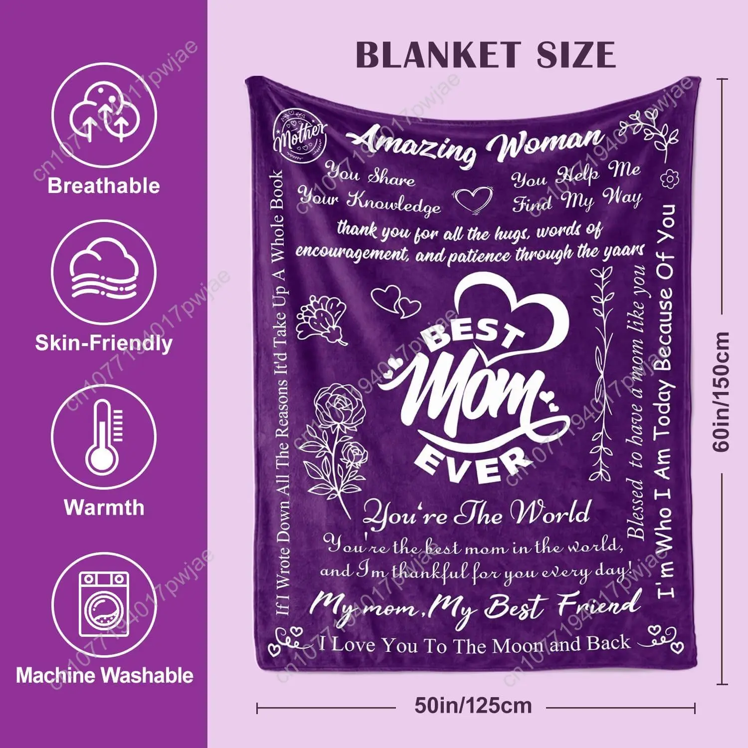 هدايا عيد ميلاد الأم للأم - هدايا للأمهات من الابنة والابن - بطانية عيد الميلاد وعيد الحب للأمهات #6