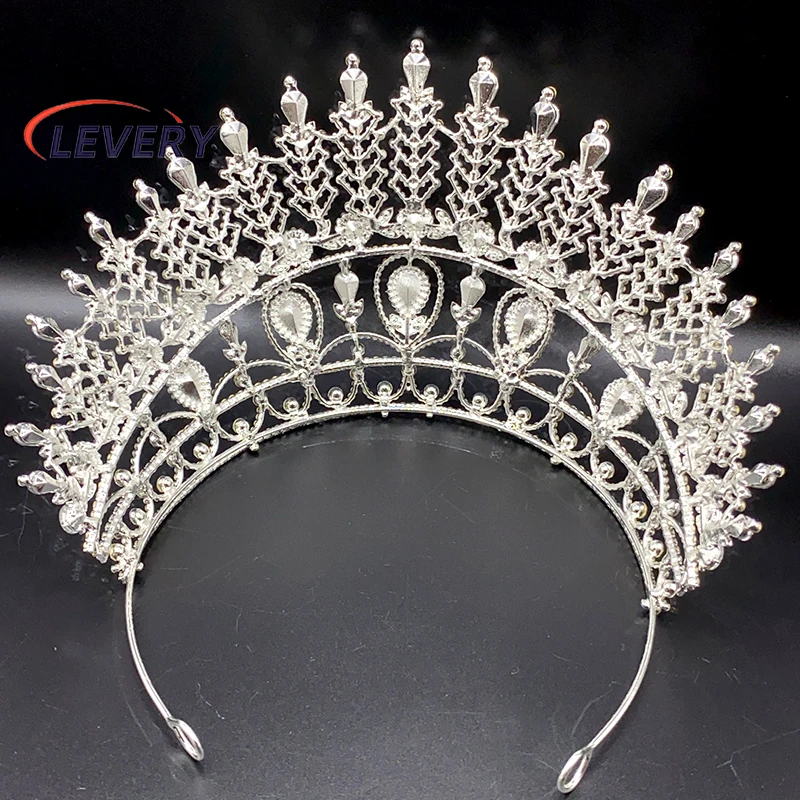 Levery Baroque Vintage  Champagne Rhinestone Bridal Tiaras Crown Wedding Hair Accessories