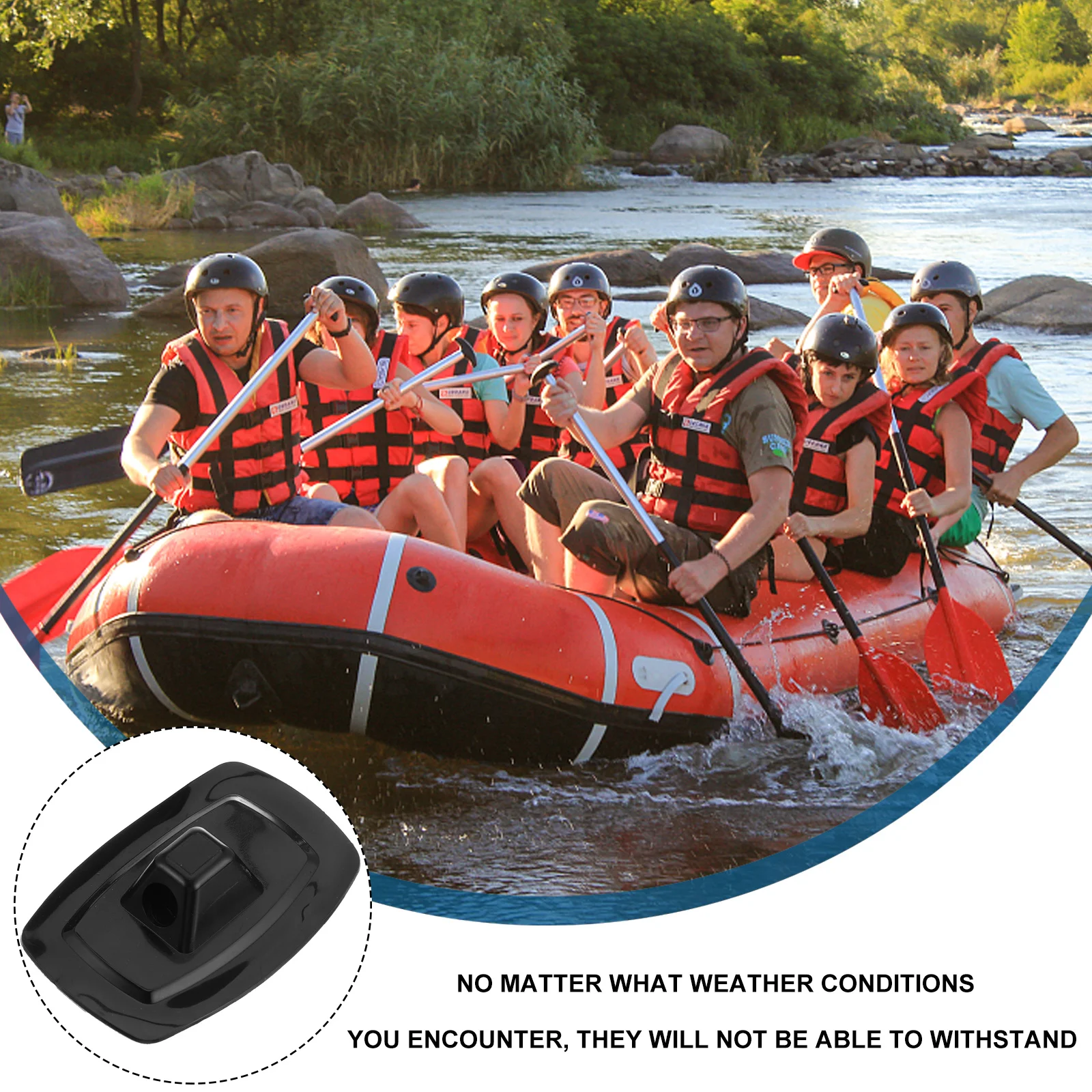 

10 Pcs Kayaks Accessories Boat Rope Buckle Ring Black Plastic Seat Outboard Hook