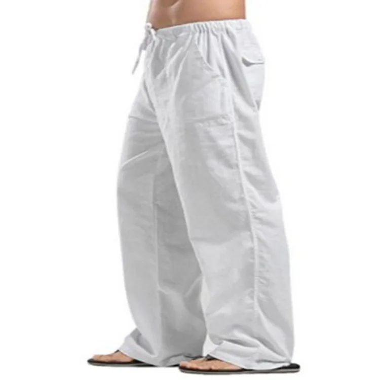 Independent Station Wish Men's Linen Large size Pocket Trousers Casual Slacks