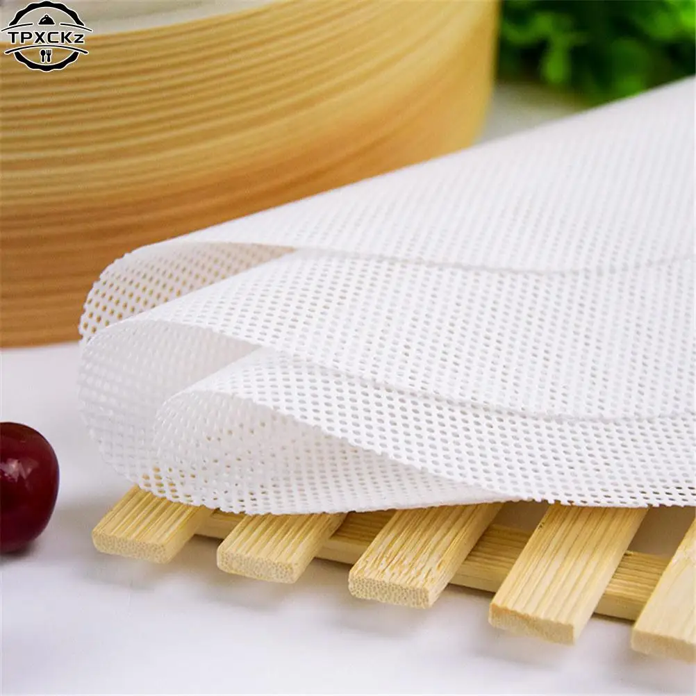 Non-Stick White Silicone Steamer Dim Sum Paper Restaurant Kitchen Under Steamers Mat Kitchen Cooking Tools Accessories