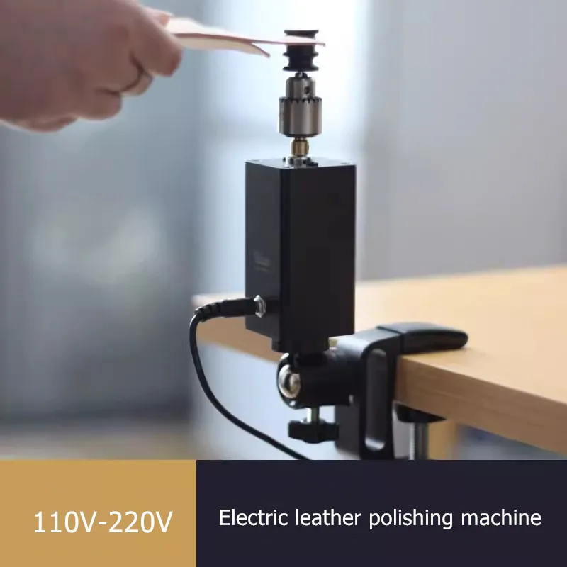 110-220V Electric Leather Polishing Machine Handmade Leather Artifacts DIY Plant Tanned Ebony Polishing Rod Edge Trimming Head