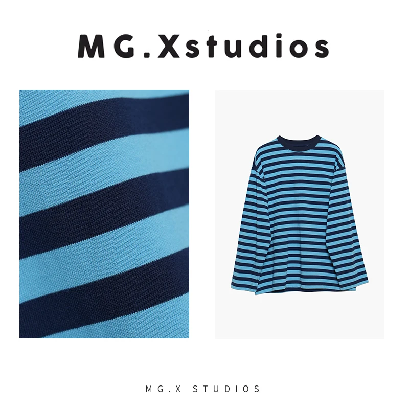 

Повседневная женская футболка с длинным рукавом и круглым вырезом в полоску, универсальная базовая модель из хлопка для весеннего сезона