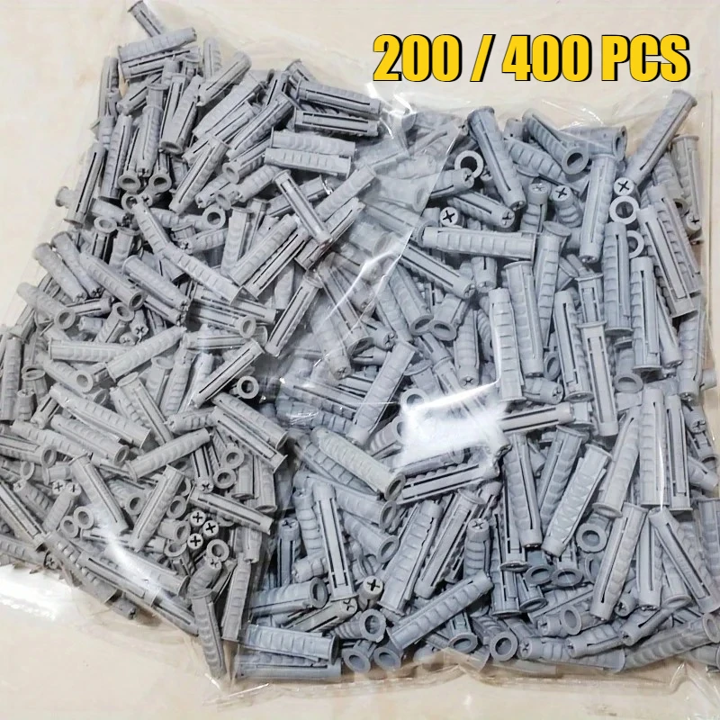 200/400 Stück exquisites, multifunktionales graues Kunststoff-Stecker-Erweiterungsrohr, unverzichtbar für Schränke, Türen, Fenster und Heimdekoration