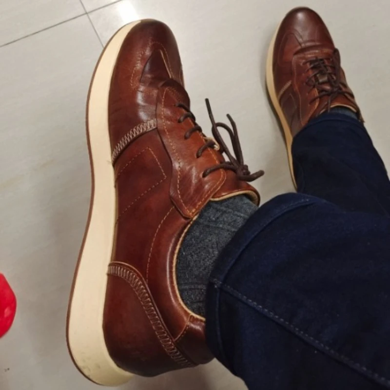 

2025 New Men's Sneakers Fashion Genuine Leather Men's Casual Shoes High-Quality Comfortable Men's Shoes Zapatillas Hombre