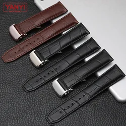 Genuine leather watch strap 20mm 22mm for maurice lacroix watchband folding buckle leisure business cow leather bracelet