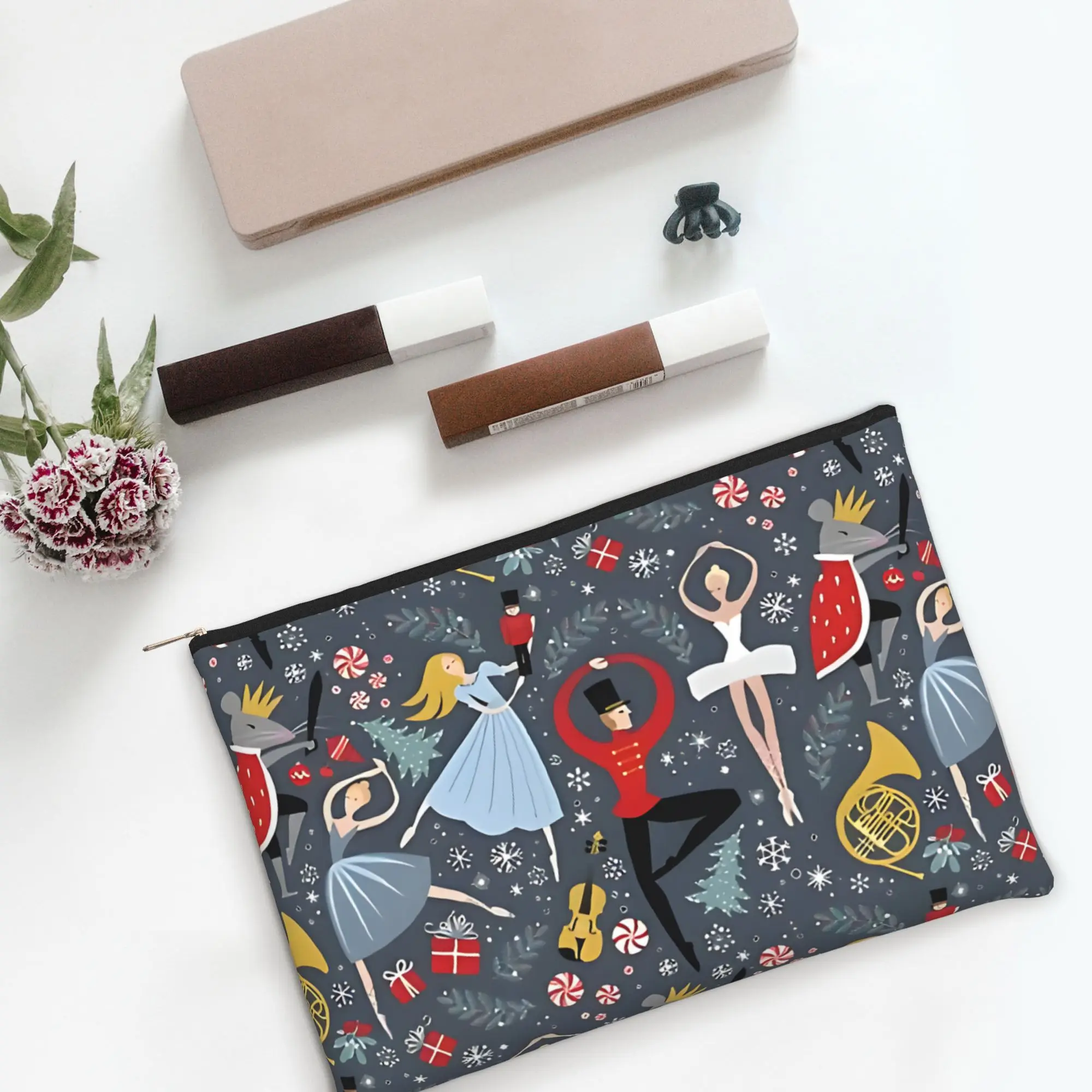 Foldable Cute pouch Clara's Nutcracker Ballet Repeat By Robin Pickens Makeup Bag  Toiletry Bag with Zipper