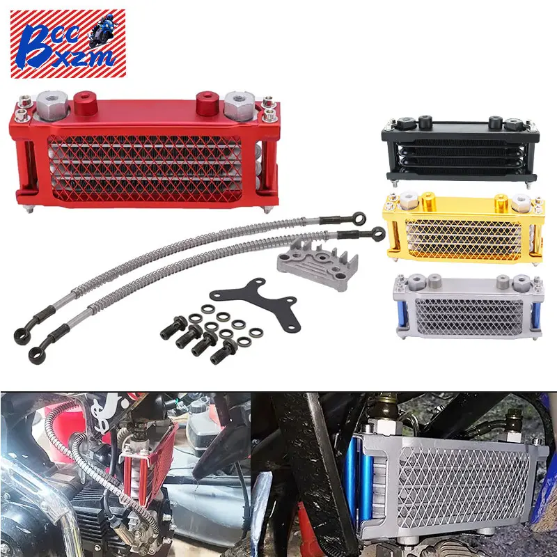 

Oil Cooling Cooler Radiator Motorcycle Oil Cooler Set For 50 70 90 110 125 140cc Dirt Bike Monkey Bike DAX Pocket Bike ATV Moto