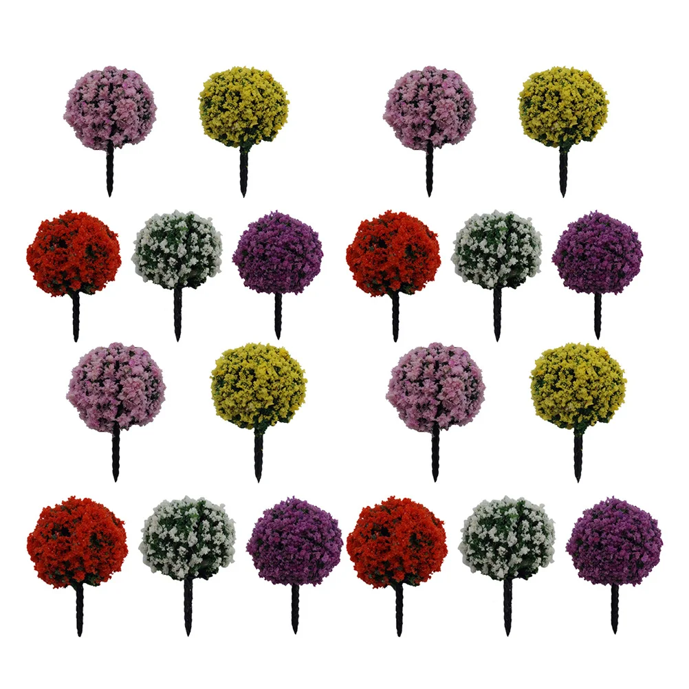 24-teiliges kleines gefälschtes Baum-Mini-Szenenzubehör, Modellbäume, Heimdekoration, Miniaturmodelle, Gartenlandschaft zum Basteln