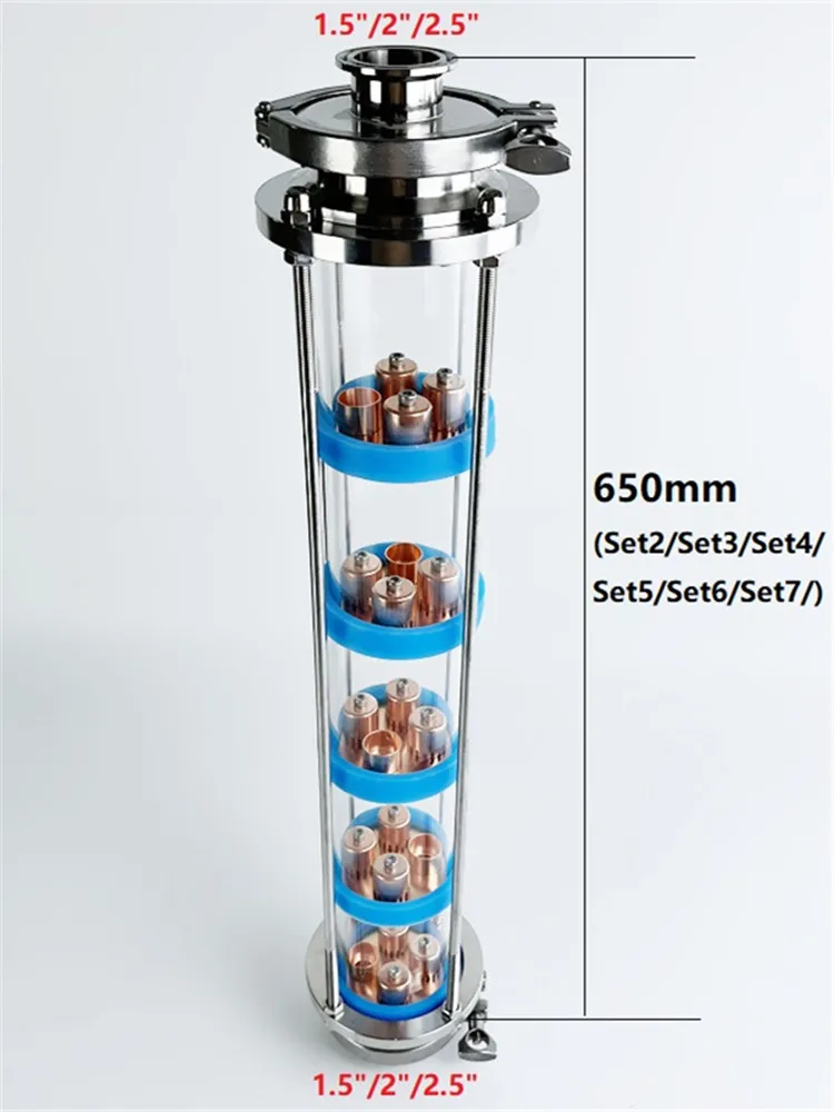5/6/7-schicht 3 "FlanschOD91mm Destillation Objektiv Spalte mit 5/6/7 stücke Kupfer Blase Platte Sets Für Homebrew, Destillation Spalte