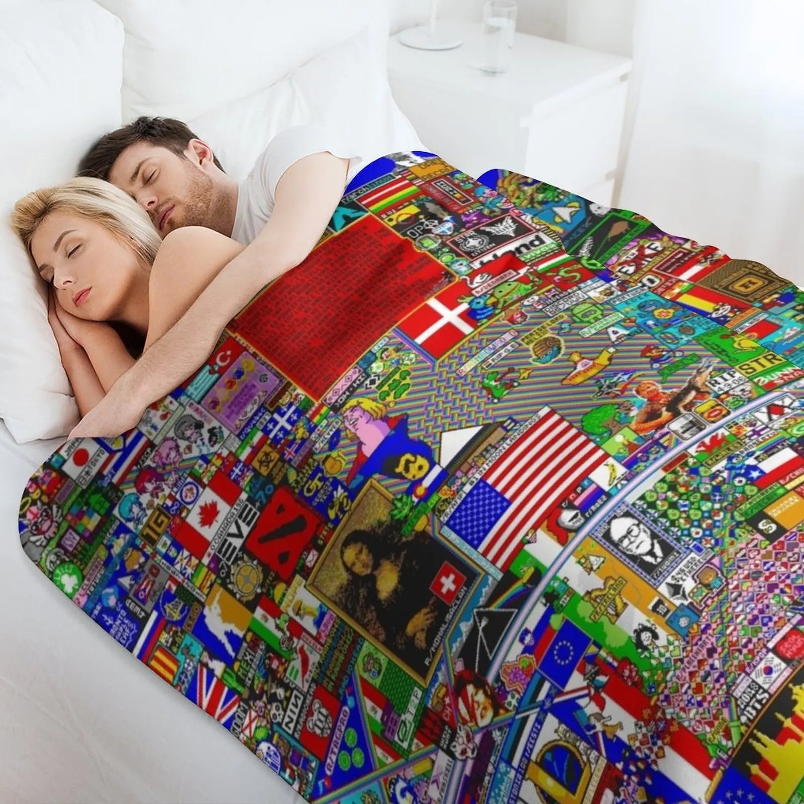 Reddit /r/Place النهائي قماش رمي بطانية البطانيات الأرائك من الديكور المعزي الفاخرة مصمم بطانية أريكة عملاقة #4