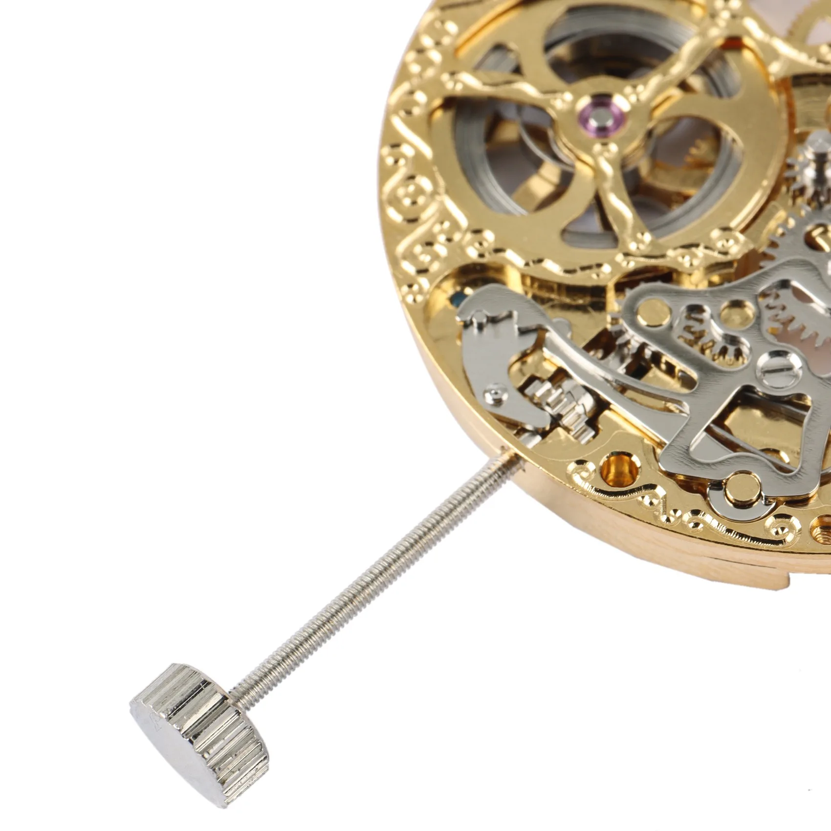 

A06K 17 драгоценных камней, золотой азиатский полный скелет для мужских часов 6497, механизм с ручным заводом, мужской механизм со скелетом