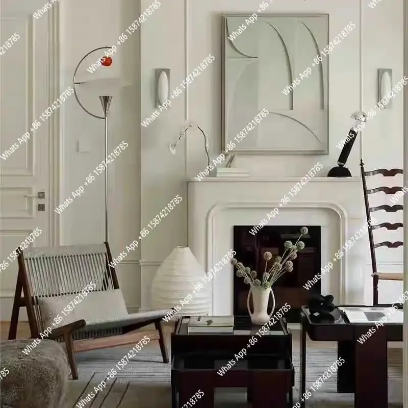 MX French Cream White Home Simulation Fire Fireplace Decorative Cabinet American Light Luxury Living Room Fireplace Rack Closet