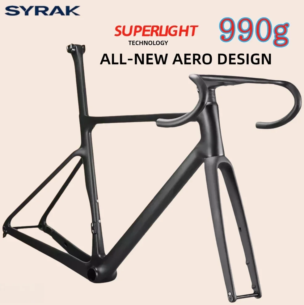 

SYRAK 2026 Carbon Road Frame Disc Brake 990g Max 700*38C Road Bicycle Frameset Full Internal Cable 49-58cm Carbon Bike Frames