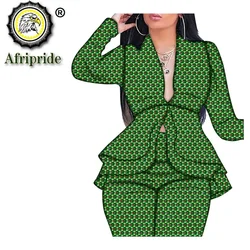 African Suits for Women Ankara Printed Sexy Long Jacket and Ankara Pants 2 Piece Outfits Floral Outwear Wax Attire S2026023