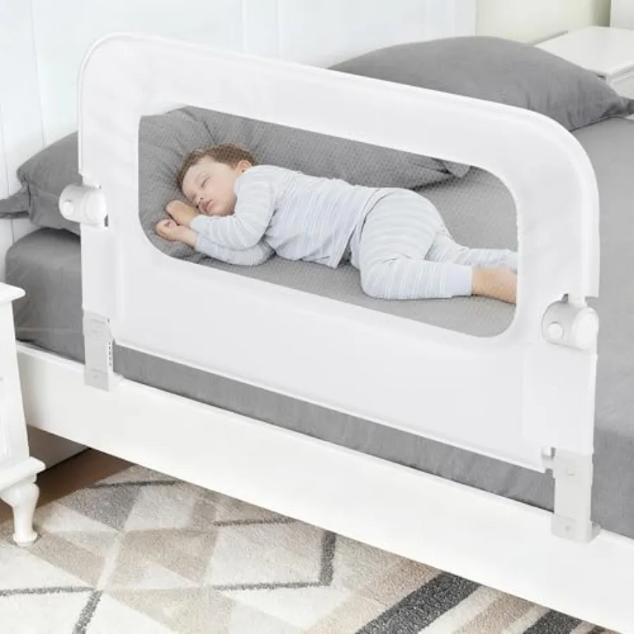 

Baby Bed Rail Guard for Toddlers - 35.4" Toddler Bed Rails for CribTw Full Queen Bunk Size Bed Swg Down Bedrail Extral Tall Chi