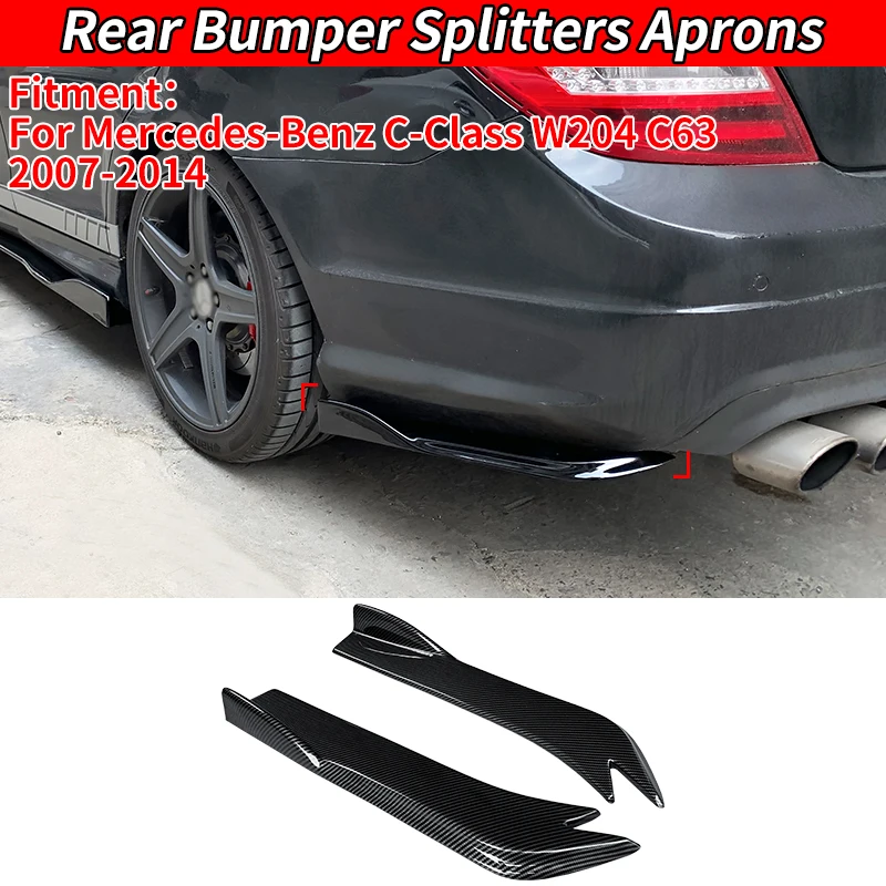 

For Mercedes-Benz C-Class W204 C63 2007-2014 Car Rear Bumper Splitters Aprons Trunk Lip Spoiler Canard Wing Diffuser Wrap Angle