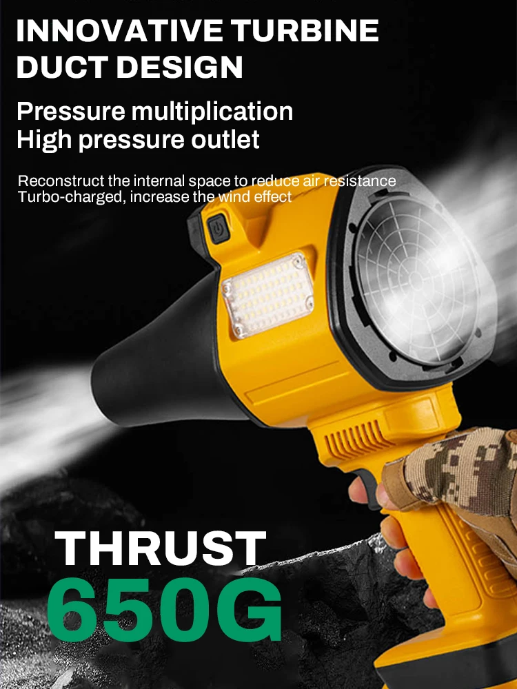 

70mm Violent Fan Car Wash Air Gun 650g Thrust Electric POWERFUL BLOWERS Car Violent Dryer For Dewalt 20V Battery(NO Battery)