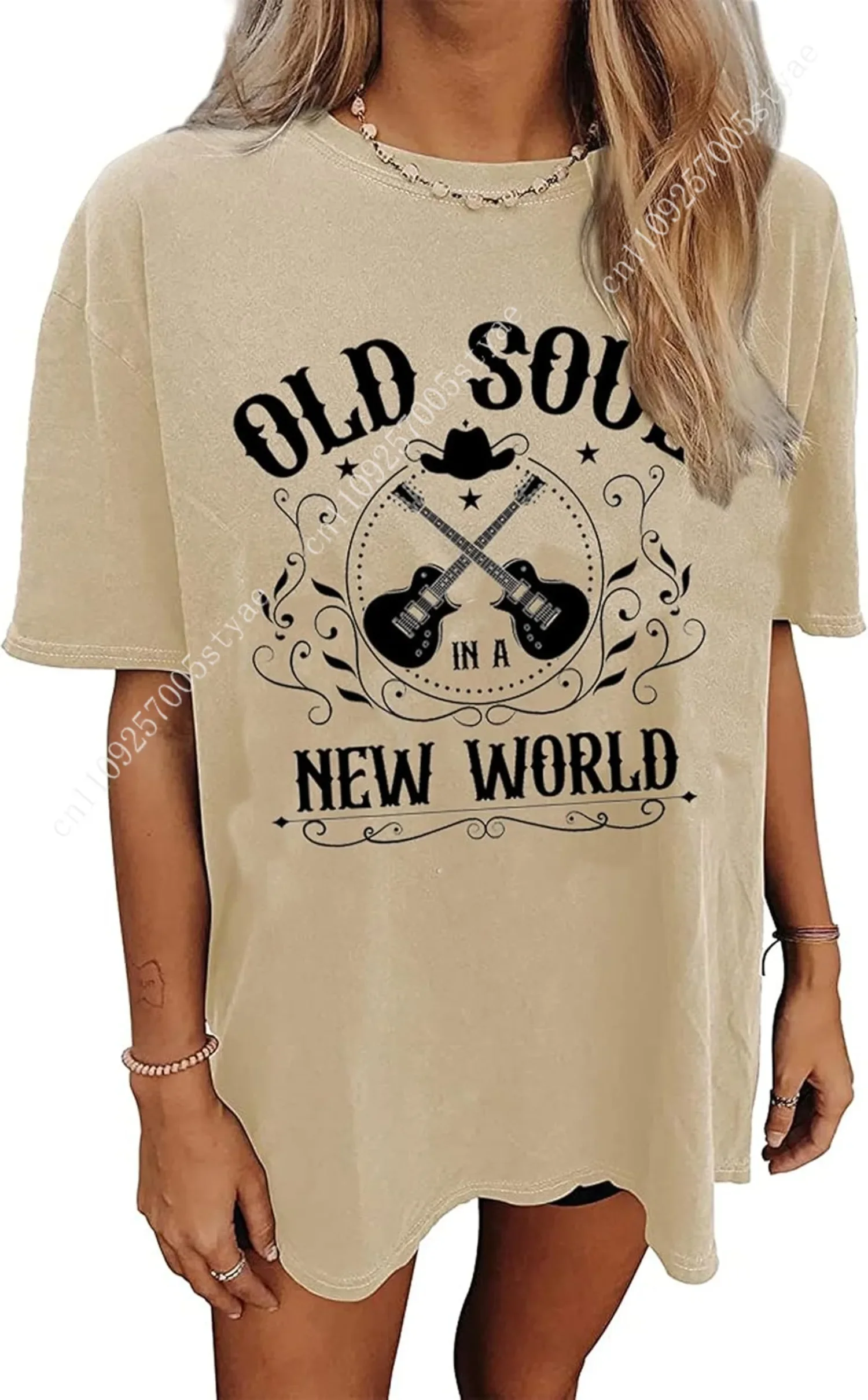 Nashville Music City T-Shirt Women Country Music Oversized Shirts Rock Band Tshirt Vintage Guitar Wings Graphic Tees