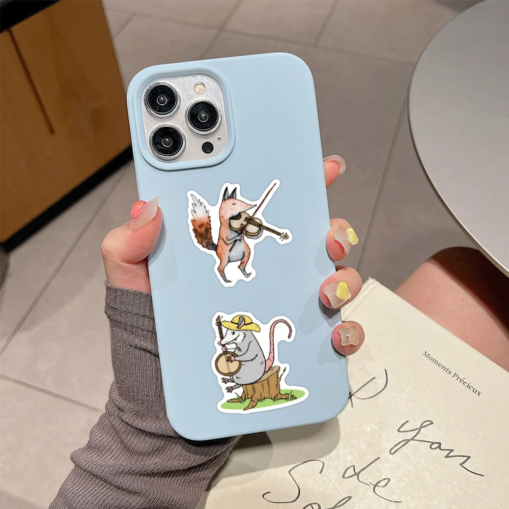 100PCS Animal Band Graffiti Stickers Cartoon Musical Instruments Cute Decorative Phone Case Laptop Waterproof Stickers Kids Toy