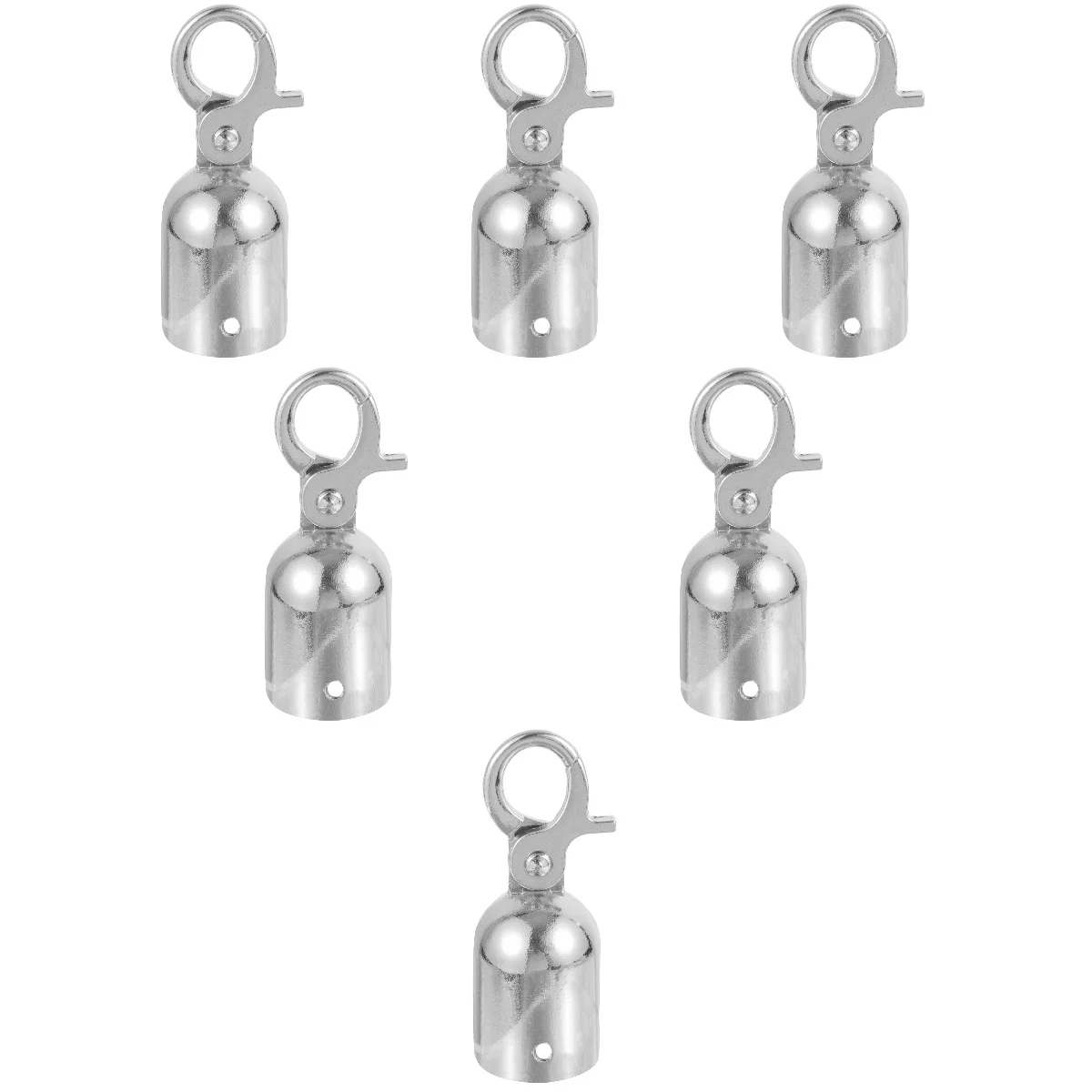 

6 PCS Peg Hooks Rope End Stop Fence Stopper Metal Connector Ends Stainless Steel Cord Cap with