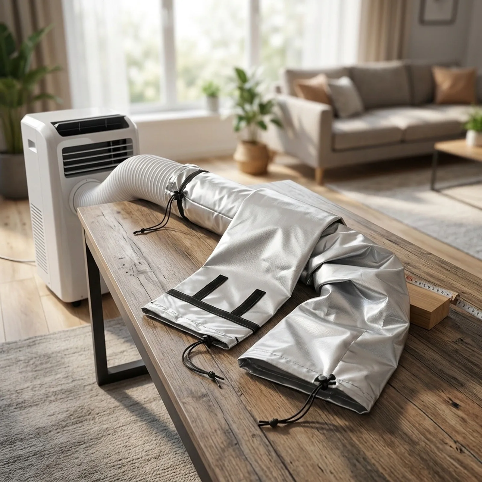 Thermal Insulation Cover for Portable Air Conditioner Hose to Limit Heat Exchange with Surrounding Environment