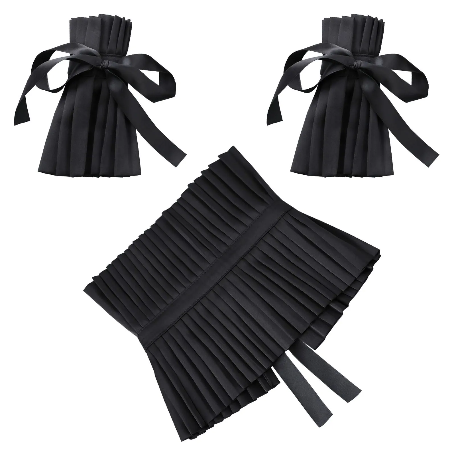 

1Set Black Gothic Embroidered Detachable Women's Collar Wrist Cuffs False Shirt Collar Masquerade Sleeve False Sleeve Cuffs