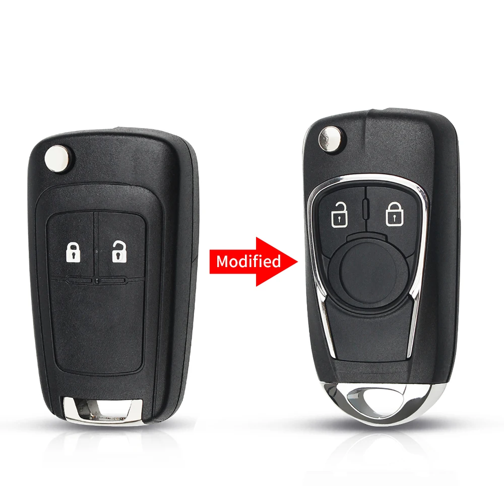 KEYYOU – coque de clé à rabat de rechange, 2/3/4/5 boutons, pour voiture Chevrolet Cruze, OPEL Insignia Astra J Zafira