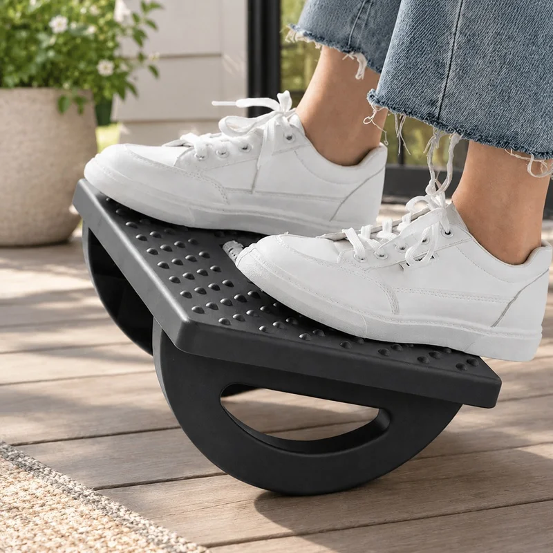 Portable Massage Foot Stool with Ergonomic Rollers for Comfortable Under-Desk Support at Home and Work