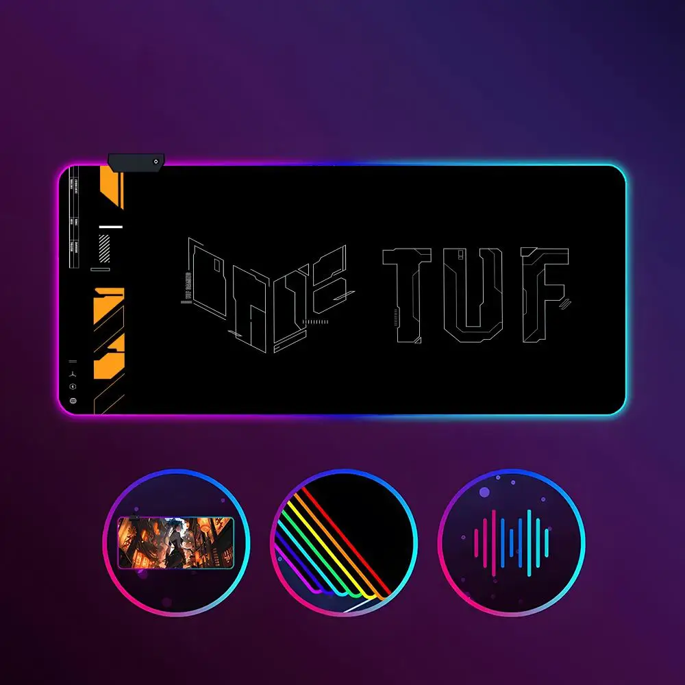 

Black TUF Gaming Mouse Pad RGB Luminous 900X400mm Large Table Mat Non-slip Extra Large Game Office Mouse Pad