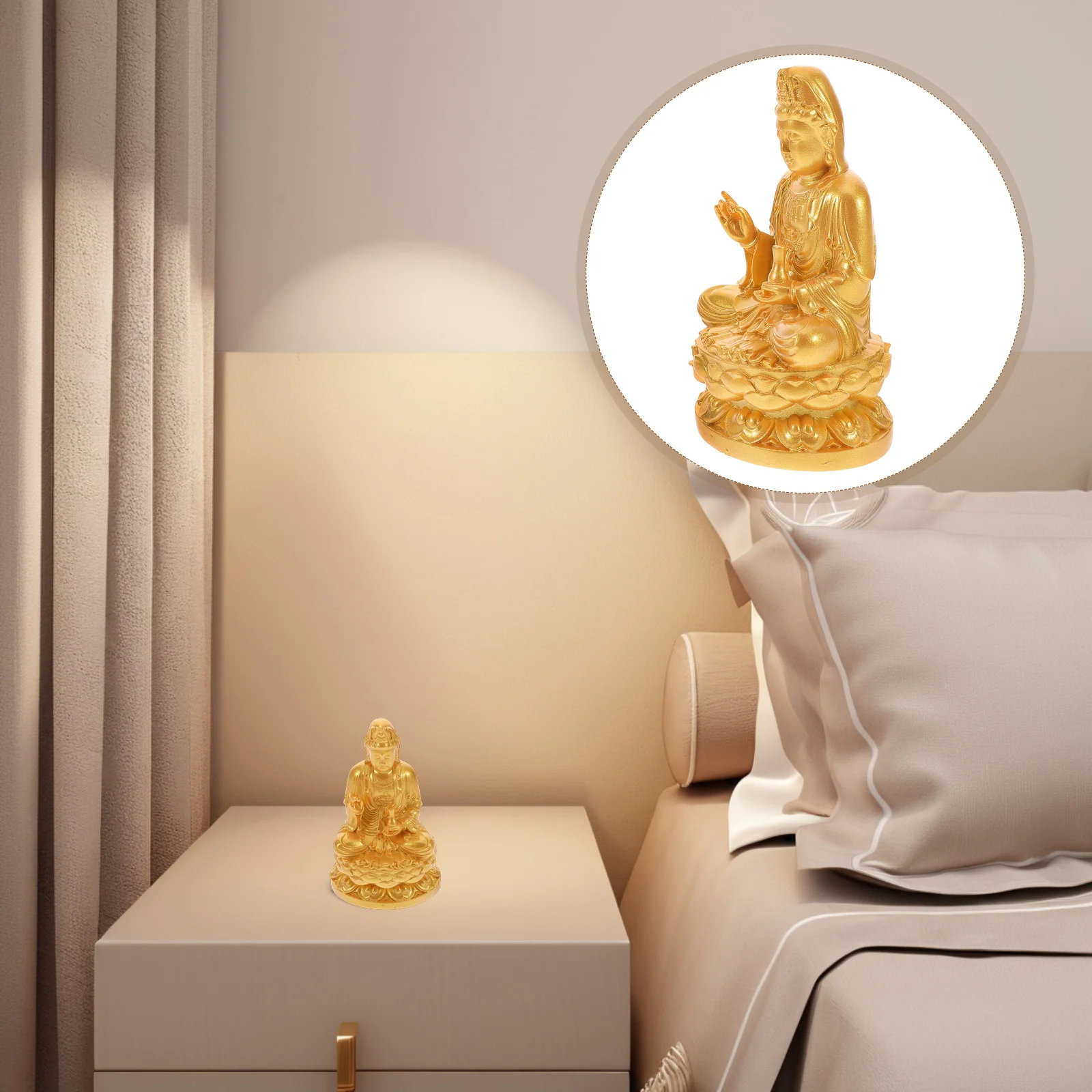 

Resin Avalokitesvara Buddha Statue Home Decor Meditation Yoga Spiritual Feng Shui Sculpture Seating Statue Room Decor Aesthetic