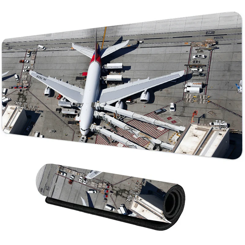 Aircraft airport design extended gaming mouse pad mechanical large XL anti-slip rubber table mat new office laptop keyboard pads