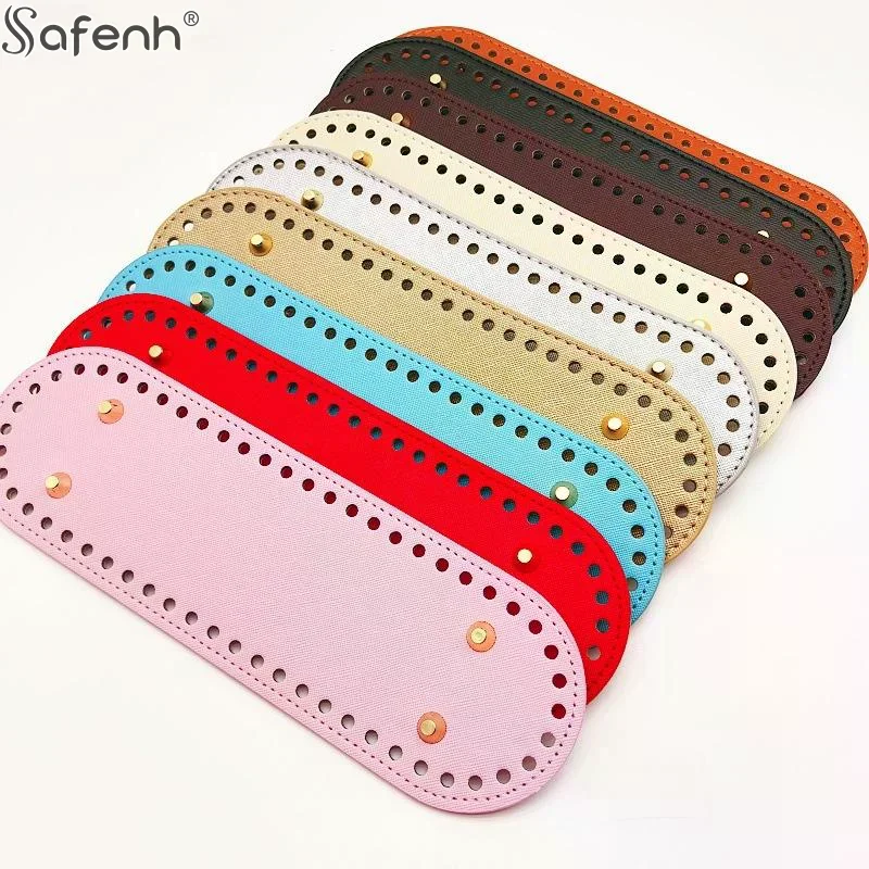 Oval Bottom Long PU Leather Bags Bottom For Handmade Knitting Crochet Bag Base Home Decoration Accessories