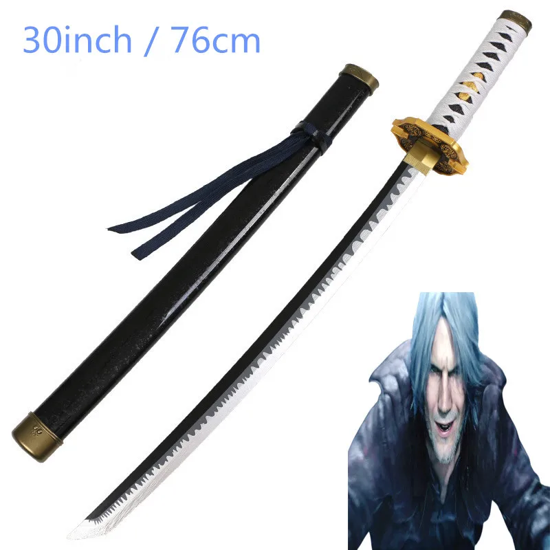 30inch Cosplay Ghost Cry Bamboo Assembled Katana Sword Role Playing Virgil Nero Enma Demon Weapon Model 76cm