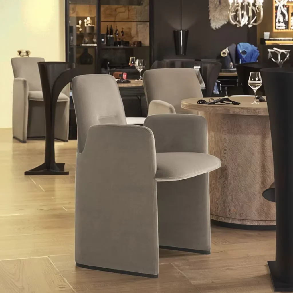 &Modern Velvet Armchair with Shaped Sponge Fabric Negotiation Chair Used in Hotel Restaurant Kitchen Coffee Room