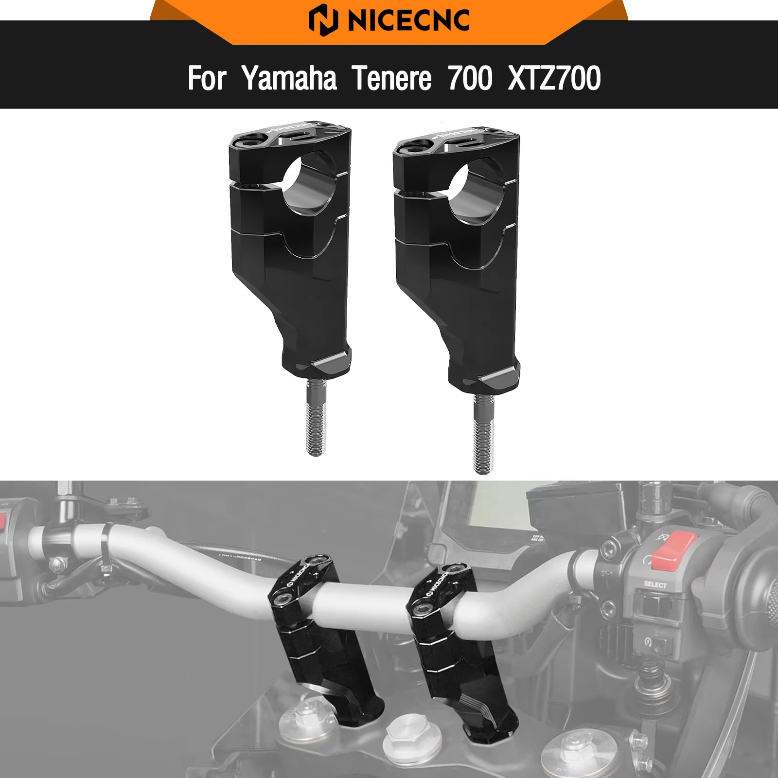 

For Yamaha Tenere 700 T700 XTZ700 2019-2024 Handlebar Bar Riser 20mm Tenere700 Rally Edition 2020-2024 TENERE700 World Raid 2022