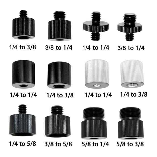1/4 do 3/8 5/8-27 śruba konwersyjna wspornik mikrofonu 3/8 do 5/8-27 śruba akcesoria fotograficzne do mikrofonu aparatu DSLR