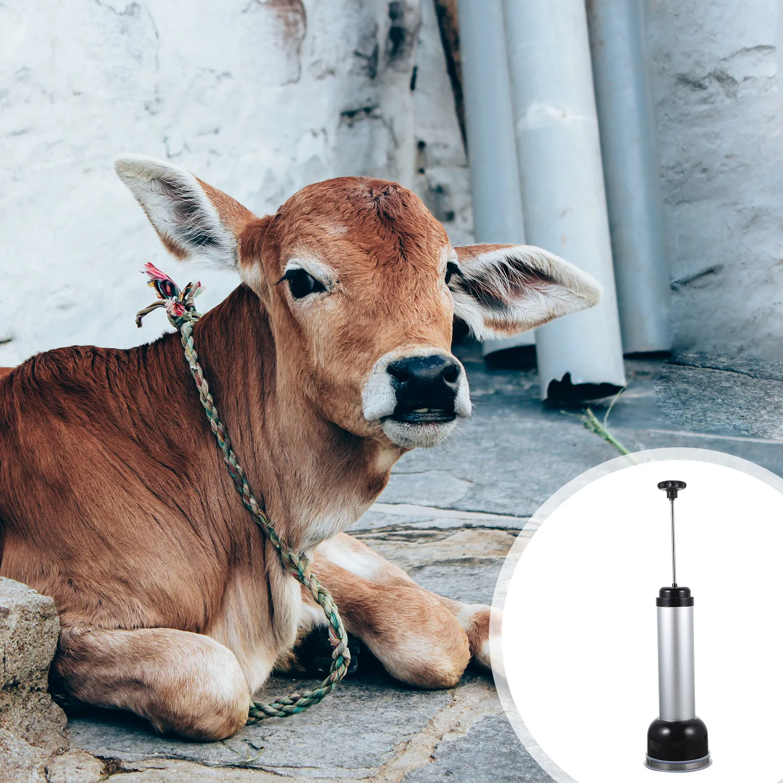 Neonatal Calf Respiratory Pump High Quality Alloy Material Calf Breathing Aids Compact Durable Farm Accessory Farm Accessory