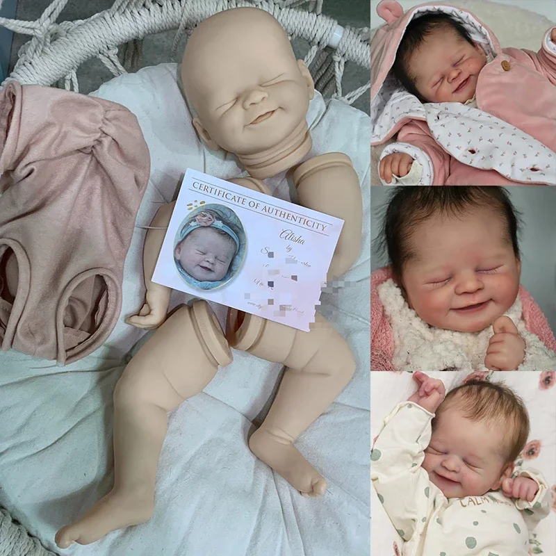 

21inch Alisha Reborn Doll Kit Popular Sweet Face Smiling Baby DIY Kit Reborn Unpainted Doll Drop Shipping