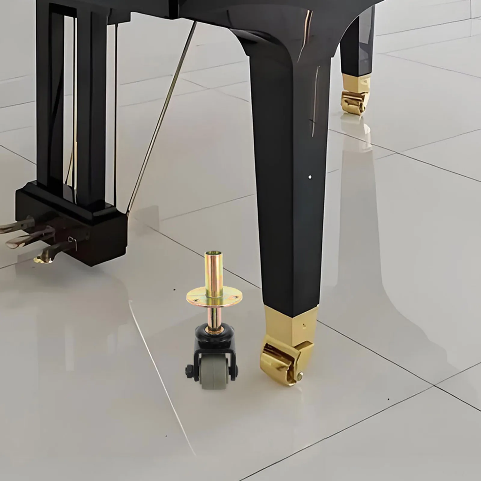 2Set Piano Caster Sleeves Nylon Roller Single Wheel Heavy Duty Upright Piano Leg Repair Insert Socket Caster Kit