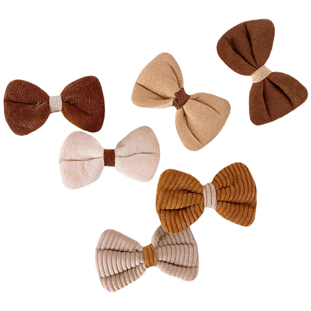 

6pcs Hairpins Girls Bow Accessories Reusable Non Slip deformation resistant Polyester Toddler Child Baby Hair Bows