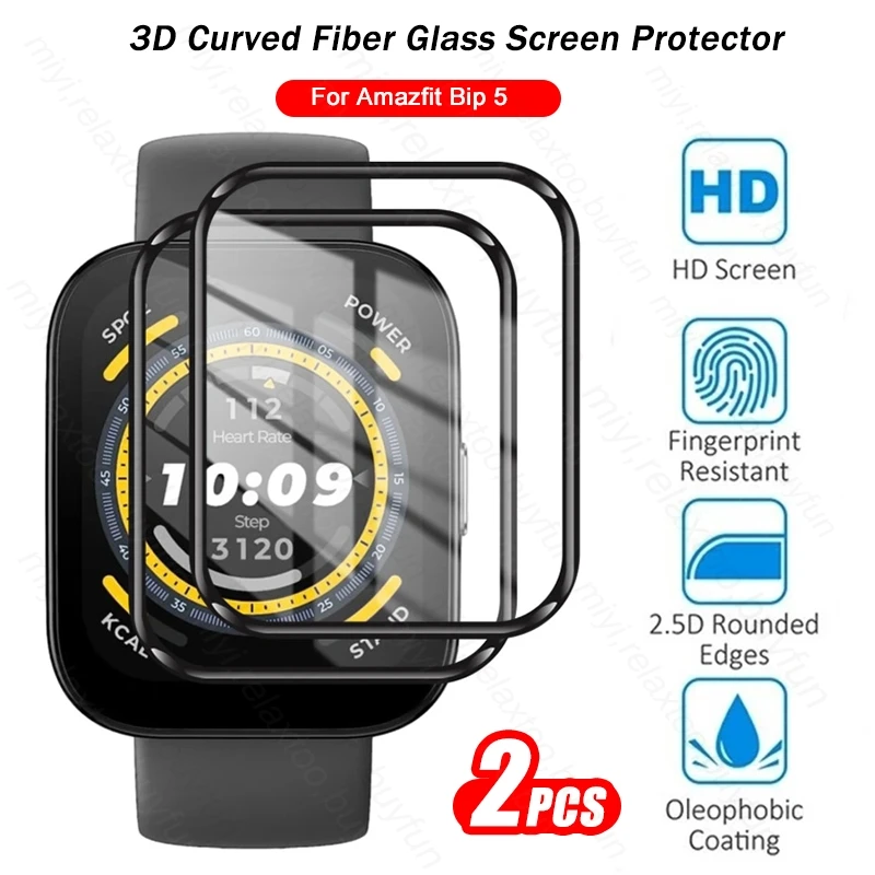 For Amazfit Bip5 Glas 2PCS 9D Curved Soft Protective Glass AmazfitBip5 Bip 5 1.91