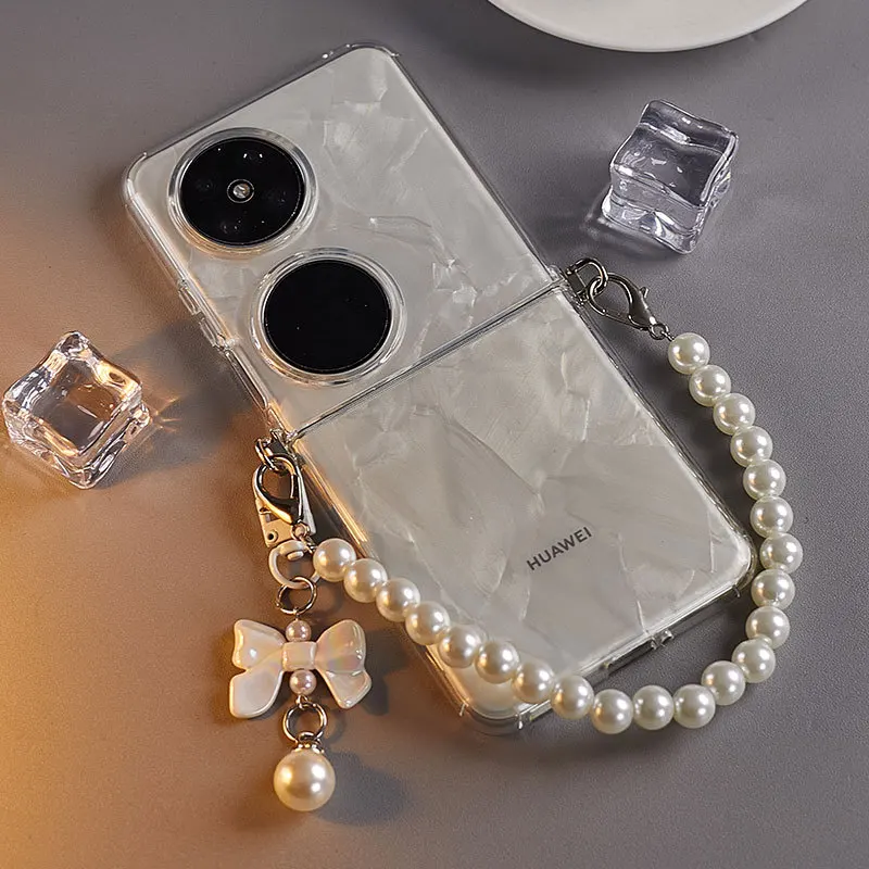 Transparent TPU Case for Huawei P50 Pocket Cute Bow Protective Cover for Huawei Pocket2 Fold Bracelet Cover Pocket S Pretty Girl