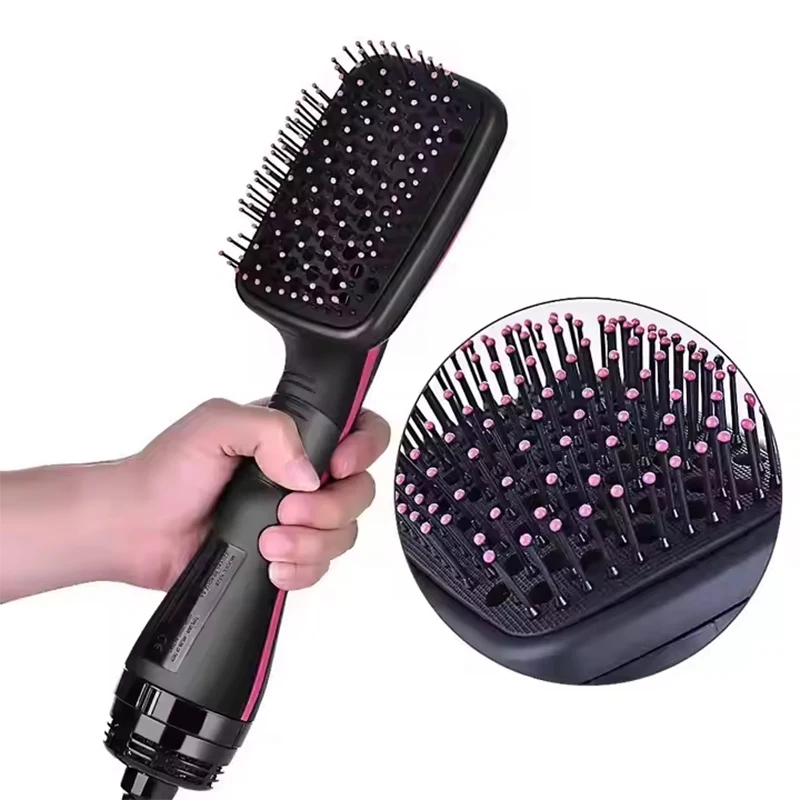 

Portable hot air hair dryer, pink multi-functional hair dryer, one-step ion hot and cold air hair dryer with comb, a magic tool